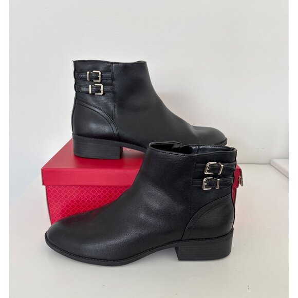 Kelly & Katie Boots 11 Ankle Double Buckle Side Zip Urban Casual Street Style - Picture 13 of 16